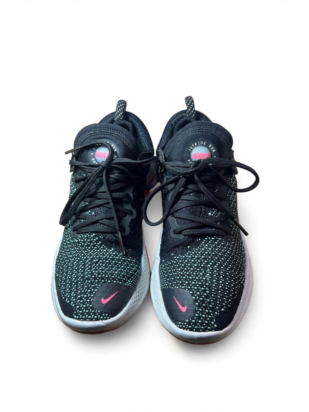 Nike Joyride Women’s Black & Teal Knit Running Sneakers with Pink Logo